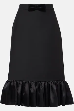 VALENTINO Midirock aus Crepe Couture mit Satin
