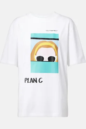 Plan C Bedrucktes T-Shirt aus Baumwoll-Jersey
