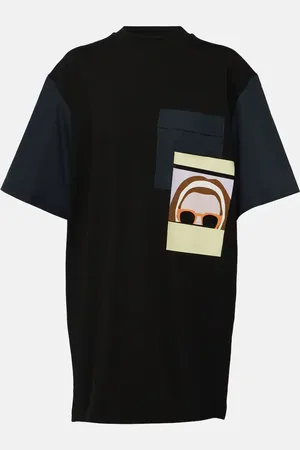 Plan C Bedrucktes Minikleid aus Baumwoll-Jersey