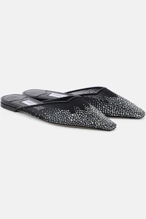 Jimmy Choo Slippers Vivi aus Mesh mit Kristallen