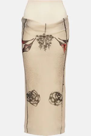 Jean Paul Gaultier Bedruckter Midirock aus Jersey