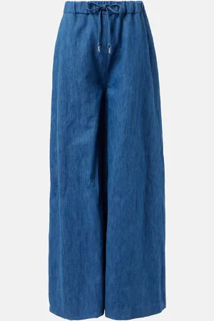 GABRIELA HEARST Weite High-Rise-Hose Gelos aus Baumwolle und Leinen