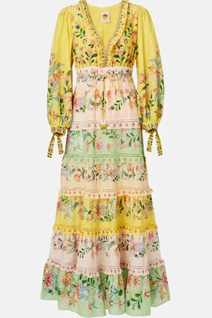 Farm Rio Maxikleid Delicate Flowers aus Baumwolle