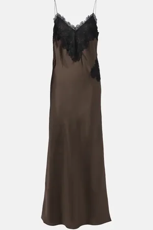 Rohe Róhe Slipdress aus Seide mit Spitze