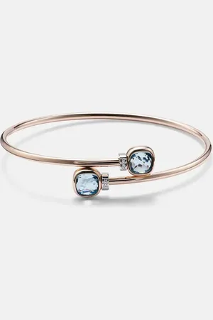 Pomellato Armreif Nudo aus 18kt Rosé- und Weißgold mit Diamanten und Topas