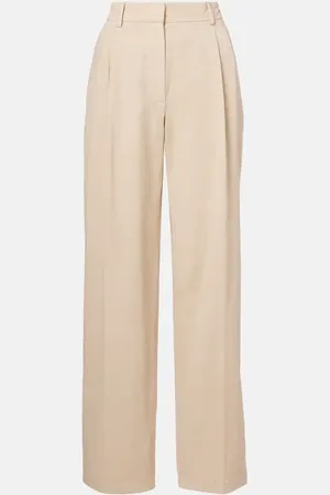The Row Hose Lilas aus Baumwolle und Leinen