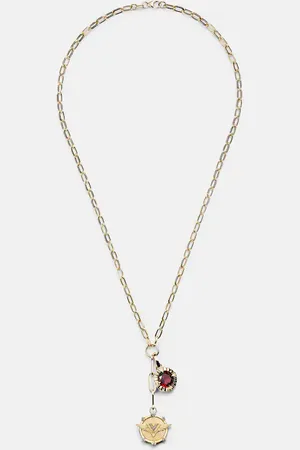 Foundrae Halskette Vivacity & Internal Compass aus 18kt Gelbgold mit Diamanten