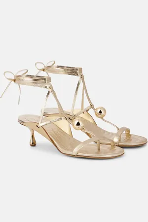 Jimmy Choo Sandalen Zyra 50 aus Metallic-Leder