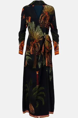 JOHANNA ORTIZ Bedrucktes Wickelkleid aus Seide