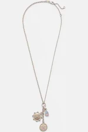 Foundrae Halskette Forever & Always aus 18kt Gelbgold mit Diamanten und Opal