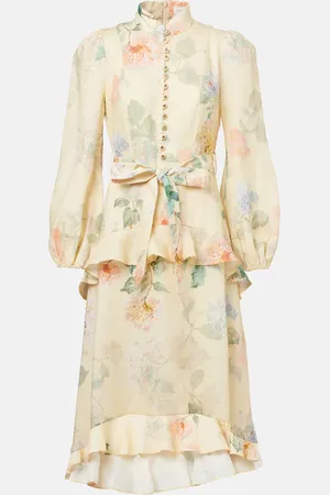 ZIMMERMANN Midikleid Illuminate aus Leinen