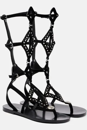 Isabel Marant Verzierte Römersandalen Boham aus Veloursleder