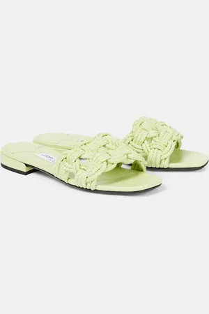 Jimmy Choo Pantoletten Chara aus Raffiabast und Leder