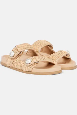 Jimmy Choo Sandalen Fayence aus Raffiabast mit Leder