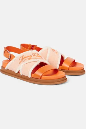 Jimmy Choo Sandalen Joa aus Canvas und Leder