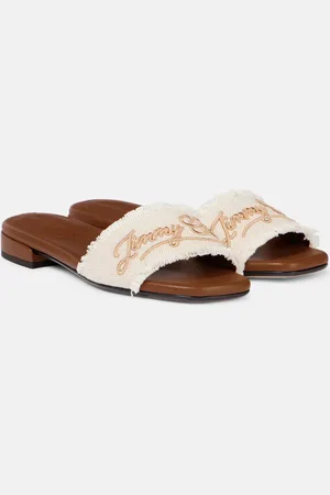Jimmy Choo Bestickte Pantoletten Joa aus Canvas