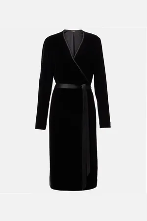 Loro Piana Wickelkleid Susan aus Samt mit Satin