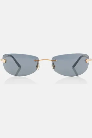 VERSACE Eckige Sonnenbrille Damier Plaque