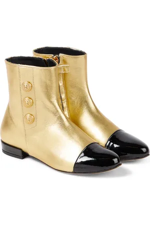 Balmain Ankle Boots aus Metallic-Leder
