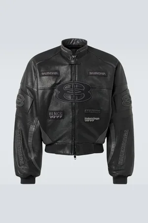 Balenciaga Bikerjacke Round aus Leder