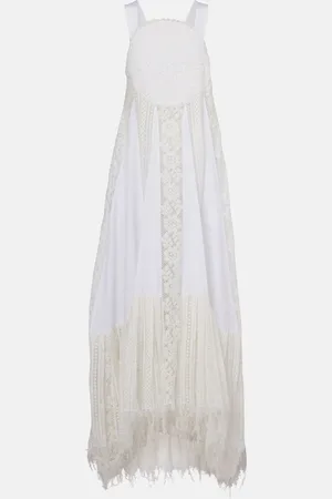 Loewe Maxikleid aus Baumwolle mit Spitze