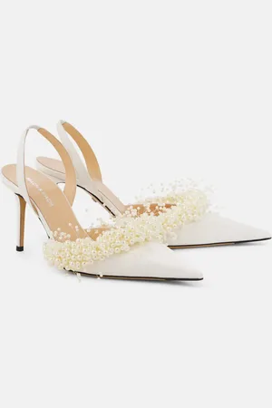Mach & Mach Slingback-Pumps Floating Pearl 85 aus Satin