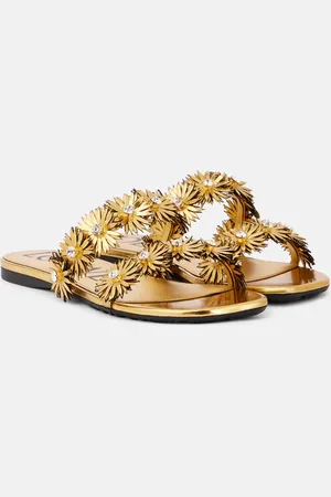 Loewe Sandalen Petal Flower aus Metallic-Leder