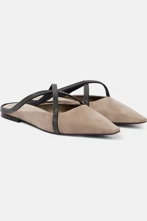 Brunello Cucinelli Slippers Monili aus Veloursleder