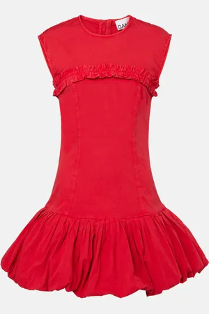 Ganni Minikleid aus einem Baumwollgemisch