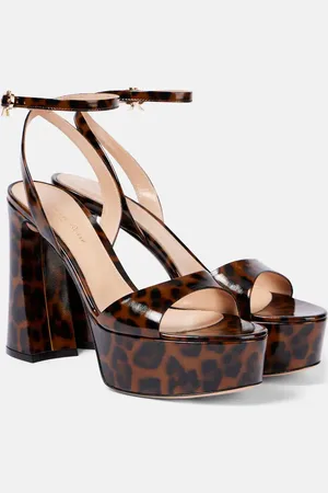 Gianvito Rossi Bedruckte Plateausandalen Nancy
