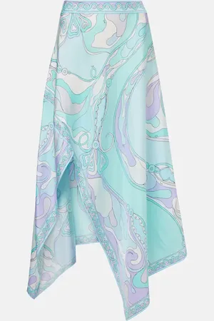 Puccini Maxirock Orchidee aus Seiden-Twill