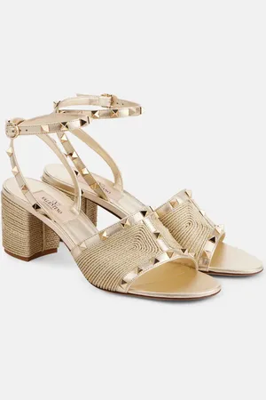 VALENTINO GARAVANI Sandalen Rockstud aus Metallic-Leder