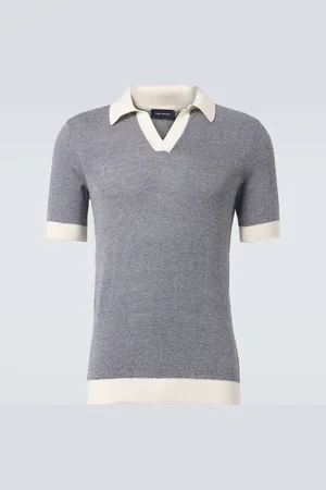 Thom Sweeney Polohemd aus Baumwolle und Leinen