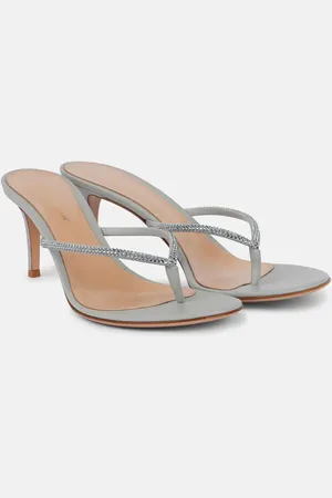 Gianvito Rossi Verzierte Sandalen India 70 aus Veloursleder