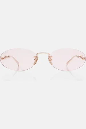 Gucci Ovale Sonnenbrille mit Zierperlen