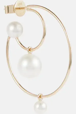 SOPHIE BILLE BRAHE Einzelner Ohrring Bain Perle aus 14kt Gelbgold mit Süßwasserperlen