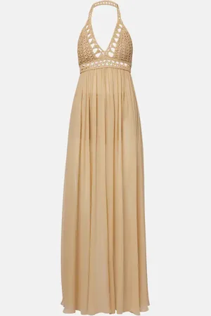 Elie saab Maxikleid mit Häkelstrick