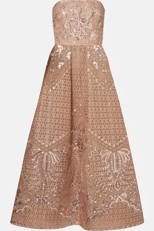 Elie saab Bestickte Robe mit Pailletten