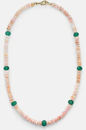 Ileana Makri Halskette aus Opal und Jade mit 9kt Gelbgold