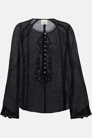 Isabel Marant Bestickte Bluse Luciele aus Ramie