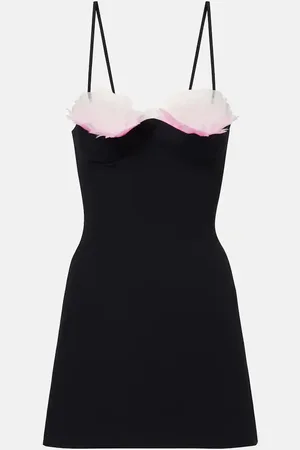DAVID KOMA Minikleid aus Cady mit Federn