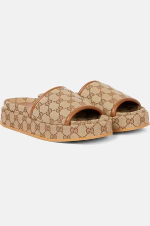 Gucci Plateau-Pantoletten GG aus Canvas