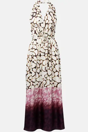 DRIES VAN NOTEN Bedrucktes Maxikleid aus Seiden-Twill