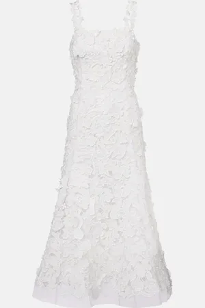 Carolina Herrera Midikleid aus Guipure-Spitze