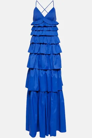 Staud Gestuftes Maxikleid mit Rüschen