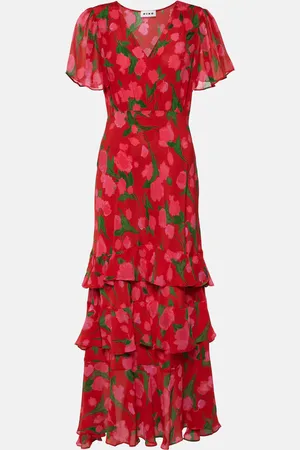 RIXO London Bedrucktes Maxikleid Gilly aus Seide