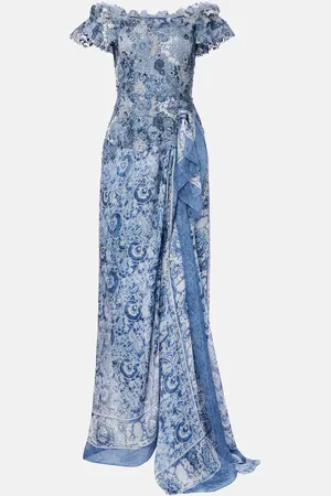 Ralph Lauren Off-Shoulder-Midikleid Ivanna aus Seide