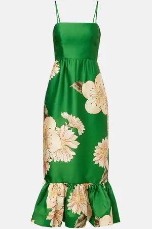 ALÉMAIS Alémais Bedrucktes Midikleid Sage