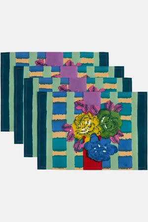 LISA CORTI Set Ankara Aqua aus vier Tischsets