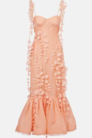 ZIMMERMANN Midikleid Dawning aus Leinen und Seide